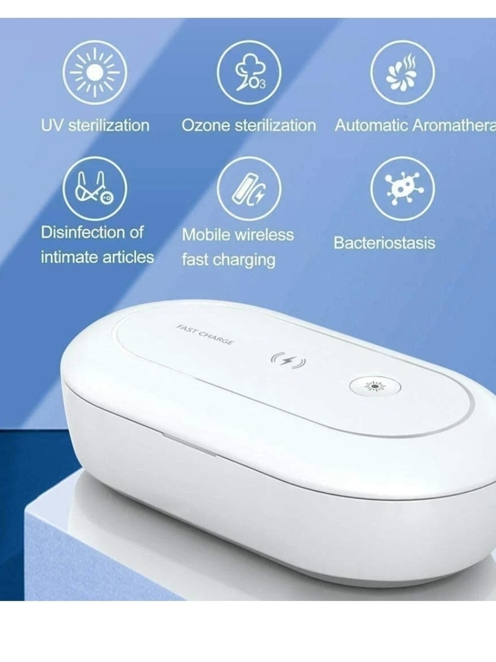 Wireless UV Sterilizer and Fast Charge Box - White
